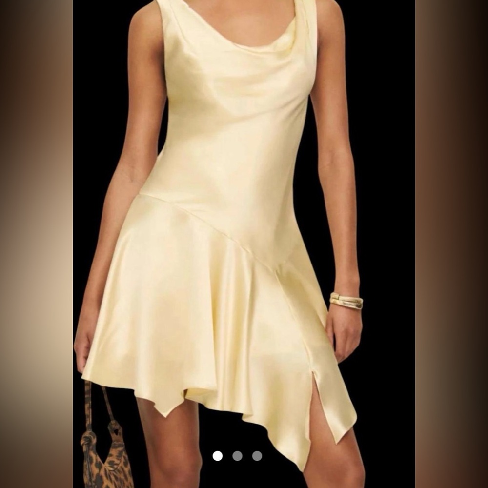 NWOT Reformation Kalmia Silk Dress in Blonde